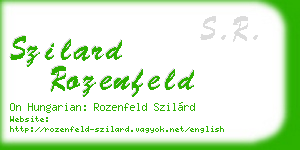 szilard rozenfeld business card
